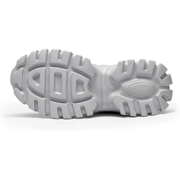 ?Women Grey Chunky Fashion Sneakers Bold Lace-Up Comfortable Sneakers - Picture 3 of 7